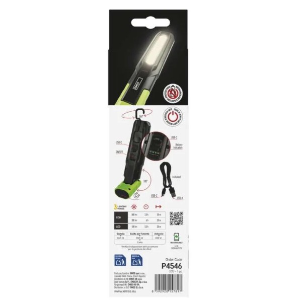 Фото - Фонарь аккумуляторный EMOS P4546 500Lm Li-Ion 2000 mAh, ручн.пласт.